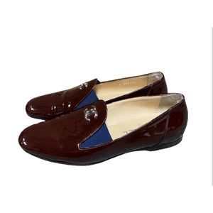 Chanel Burgundy Patton Leather Loafer Flats